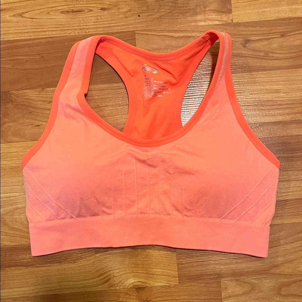 MTA M Sport Coral Orange Racerback Sports Bra